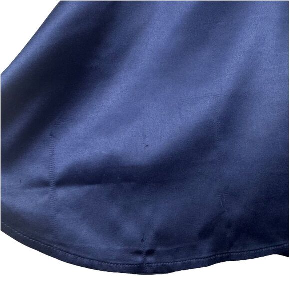 Soft Surroundings Satin Jersey Knit Tunic Blouse Size L Navy Blue Modest Preppy - Picture 6 of 9